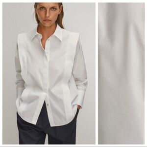 White Collared Poplin Dress Shirt